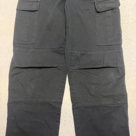Empyre Pants Mens 28 Double Knee Cargo Pants Baggy Skater Black Y2K *FLAWED - Picture 3 of 16